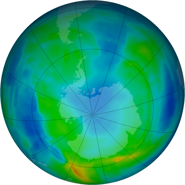 Antarctic ozone map for 02 May 2014